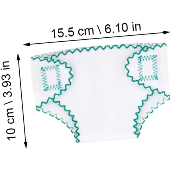 Set di 4 accessori per bambole con mini pannolini lavabili per casa delle bambole