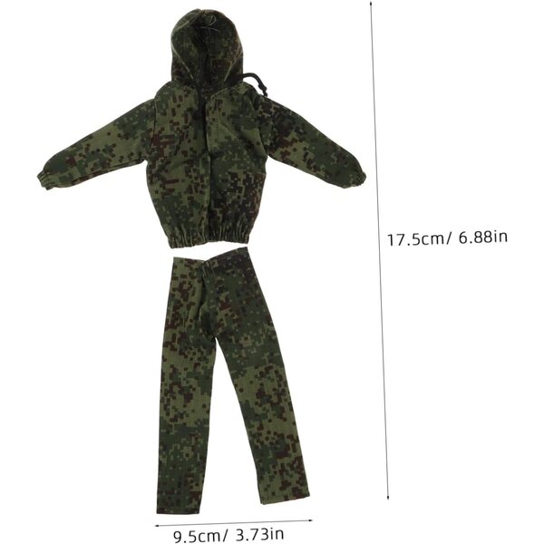 Olivgrüne Tarn-Militäruniform für 30-cm-Puppen mit Schuhen und Hosen