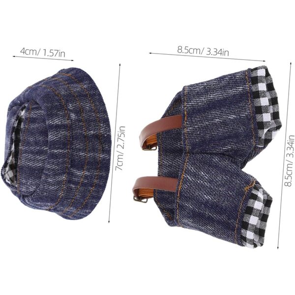 Abbigliamento in peluche ERINGOGO per bambole: stile denim vintage e accessori DIY