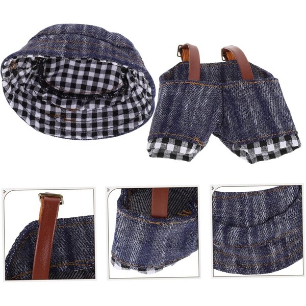 Abbigliamento in peluche ERINGOGO per bambole: stile denim vintage e accessori DIY
