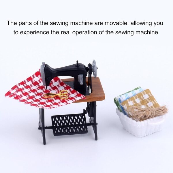 Macchina da Cucire Vintage in Miniatura per Casa delle Bambole Decorazione Artigianale