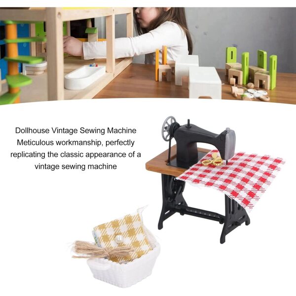 Macchina da Cucire Vintage in Miniatura per Casa delle Bambole Decorazione Artigianale