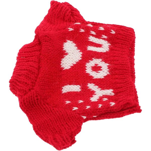 Hohopeti roter Pullover für 30 cm großes Bären-Plüschtier, DIY-Weihnachtsoutfit