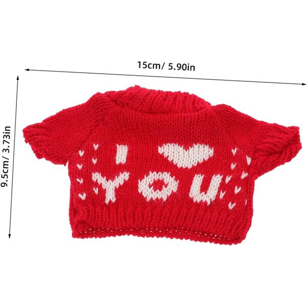 Hohopeti roter Pullover für 30 cm großes Bären-Plüschtier, DIY-Weihnachtsoutfit