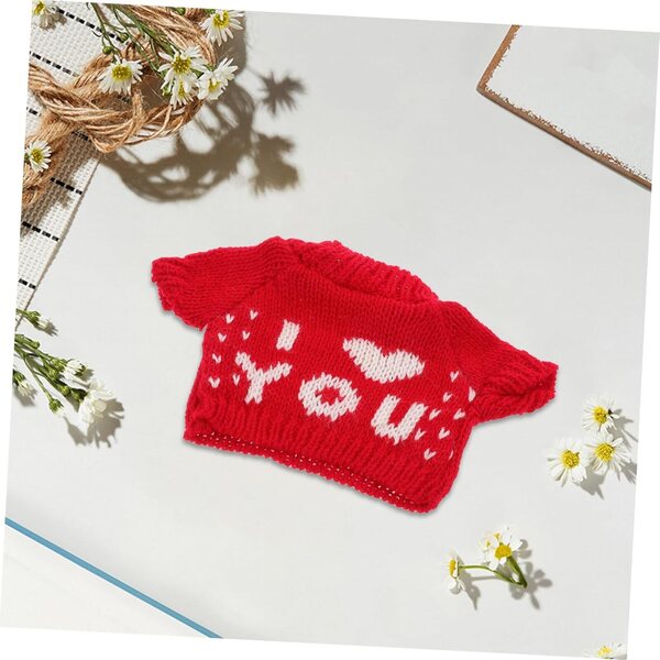 Hohopeti roter Pullover für 30 cm großes Bären-Plüschtier, DIY-Weihnachtsoutfit