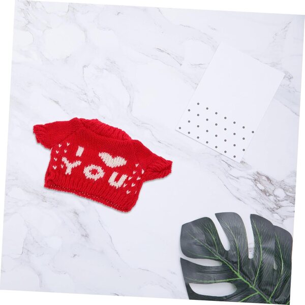 Hohopeti roter Pullover für 30 cm großes Bären-Plüschtier, DIY-Weihnachtsoutfit