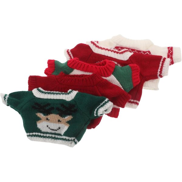 Set di 5 maglioni natalizi per bambole e orsacchiotti con motivi festivi 30 cm