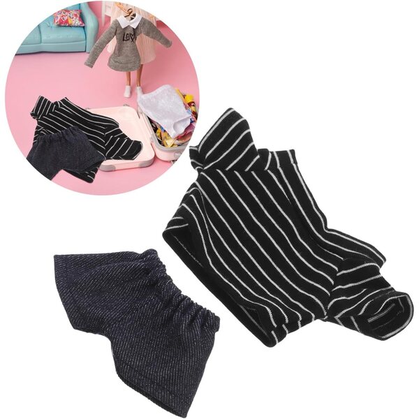 Kleidungsset für 20 cm große Bärenpuppe: Bunte, weiche und widerstandsfähige Hose und Hemd