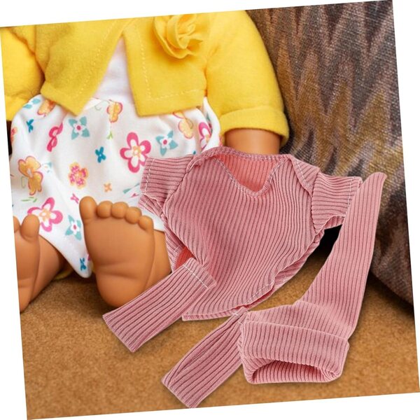 ERINGOGO Vestiti Rosa per Bambole Bebè 18 cm - Set 3 Pezzi con Scarpe e Cappello