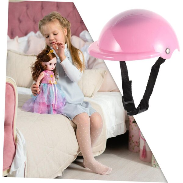 Casco Rosa per Bambole 18 Pollici - Set 2 Caschi Sportivi in Plastica Hohopeti