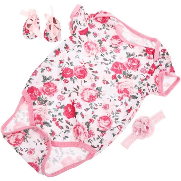 Completo Abbigliamento per Bambola Reborn 0-2 Anni con Scarpe e Fascia 18-23 Pollici