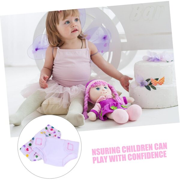 Set 4 Pannolini Lavabili in Tessuto per Bambole 43 cm - Gioco di Imitazione Bambini