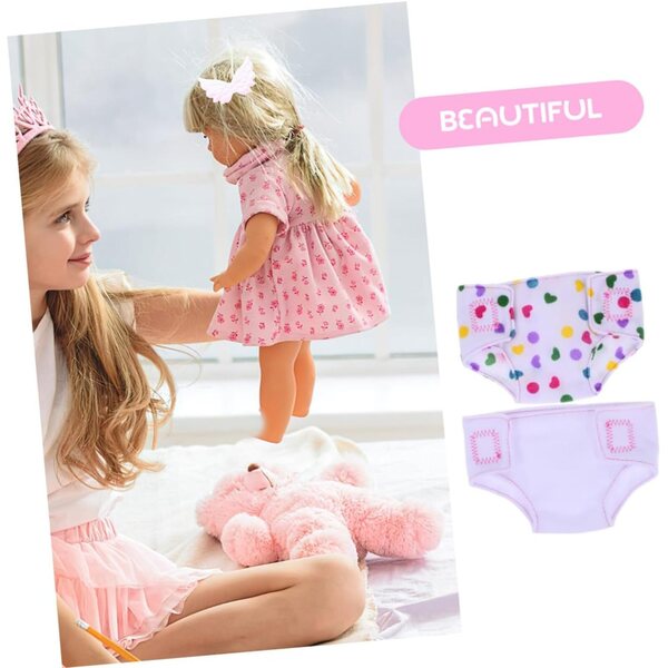 Set 4 Pannolini Lavabili in Tessuto per Bambole 43 cm - Gioco di Imitazione Bambini