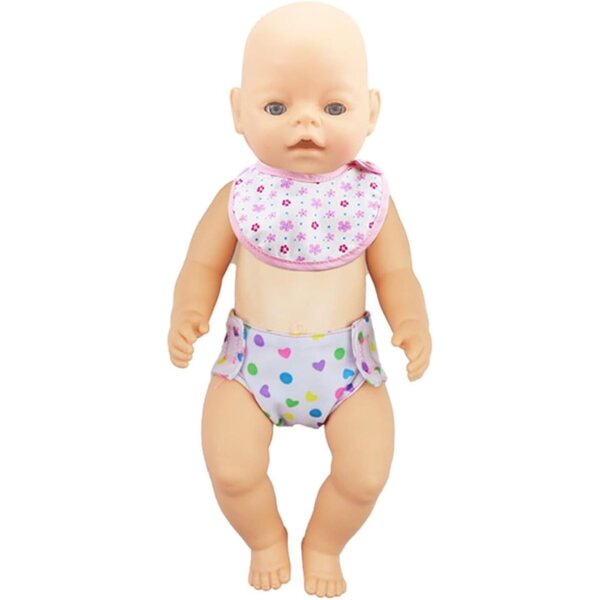 Mikinona 12 Pz Pannolini Lavabili per Bambole Cotone Colorati Accessori Gioco Bimba