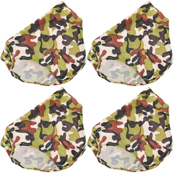 Set 4 slip regolabili in tessuto camouflage per bambole, lavabili e resistenti