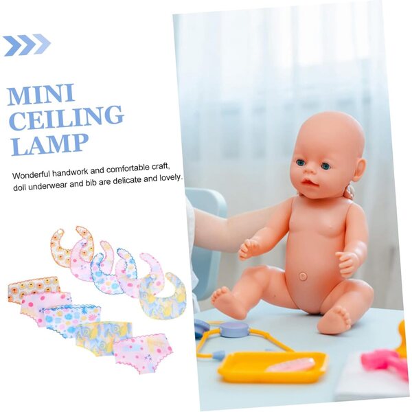 Set mit 5 Hosenhosen und Lätzchen aus Stoff für Puppen 30-38 cm SOPOTUTU