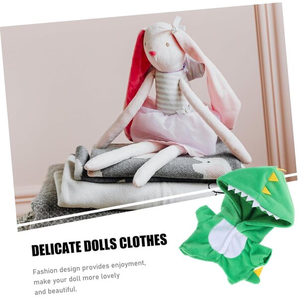 Costume dinosauro per bambole da 20 cm in tessuto morbido, facile da indossare