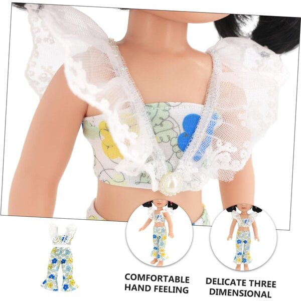 Set Abiti in Tessuto per Bambole 14,5 Pollici - Top e Pantaloni Facili da Indossare