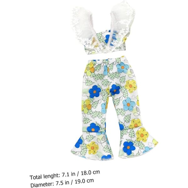 Set Abiti in Tessuto per Bambole 14,5 Pollici - Top e Pantaloni Facili da Indossare