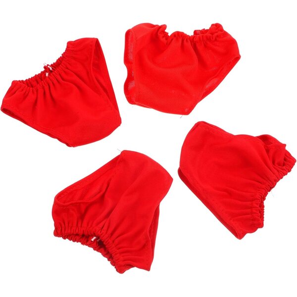 Set 4 Culottes Rosse per Bambole 45-60 cm in Tessuto Morbido, Accessori Riutilizzabili