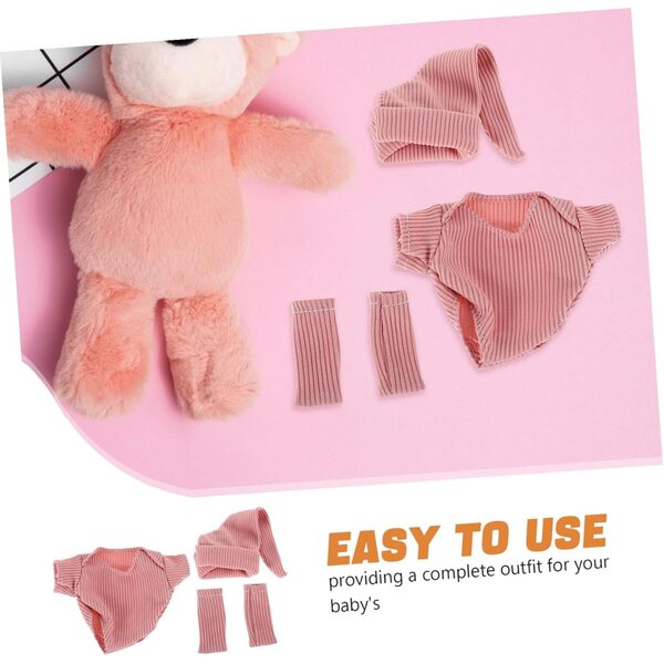 Komplettes Puppenkleidungsset mit Schuhen und rosa Hut für 18-cm-Puppen