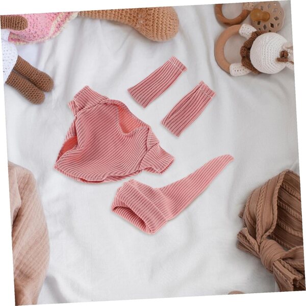 Komplettes Puppenkleidungsset mit Schuhen und rosa Hut für 18-cm-Puppen