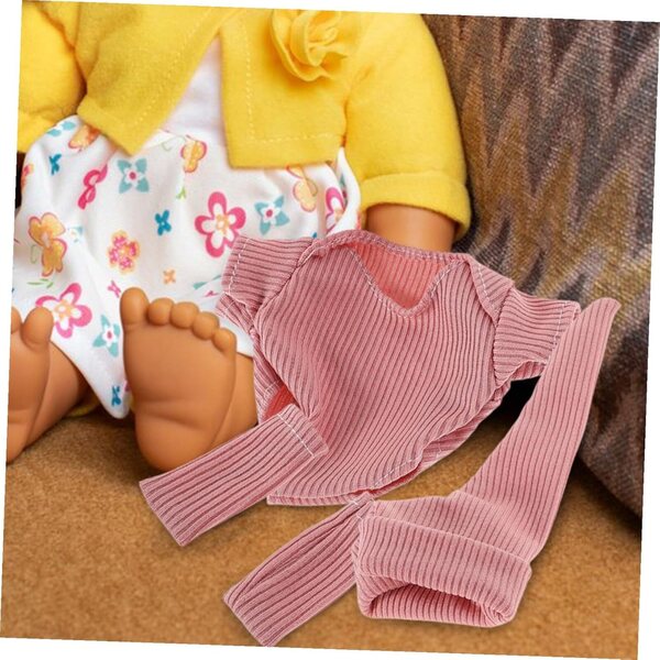 Komplettes Puppenkleidungsset mit Schuhen und rosa Hut für 18-cm-Puppen