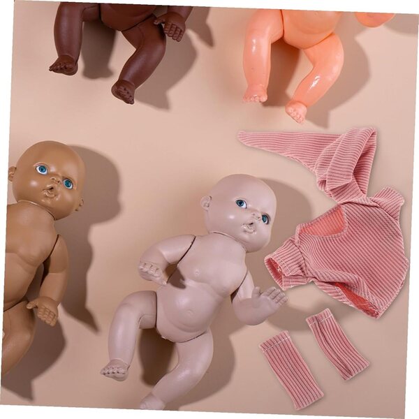 Komplettes Puppenkleidungsset mit Schuhen und rosa Hut für 18-cm-Puppen