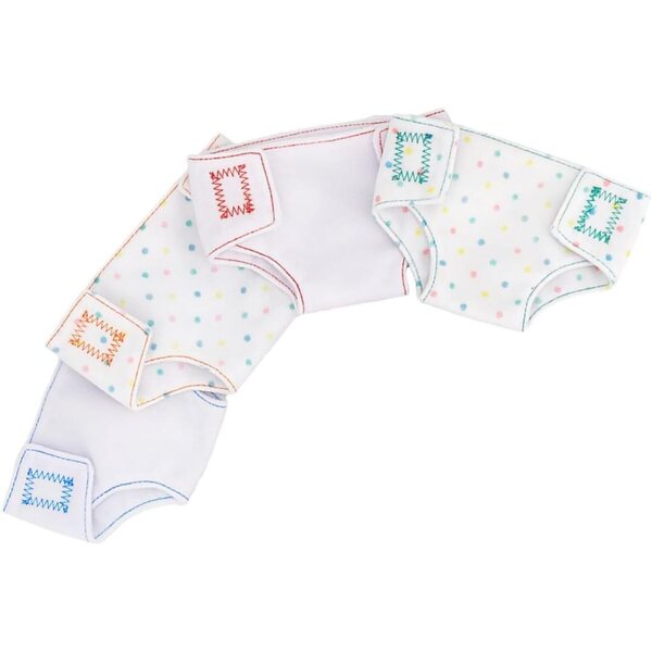Set mit 4 verstellbaren Stoffwindeln für 18-Zoll-Puppen – Lernspiel