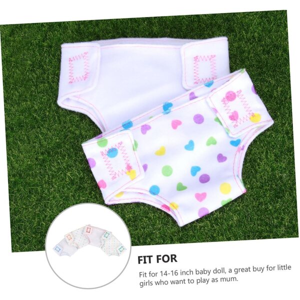 Set mit 4 verstellbaren Stoffwindeln für 18-Zoll-Puppen – Lernspiel