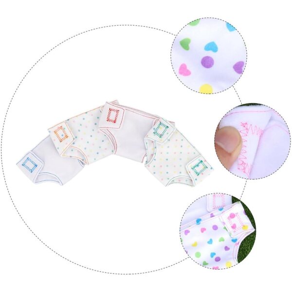 Set mit 4 verstellbaren Stoffwindeln für 18-Zoll-Puppen – Lernspiel