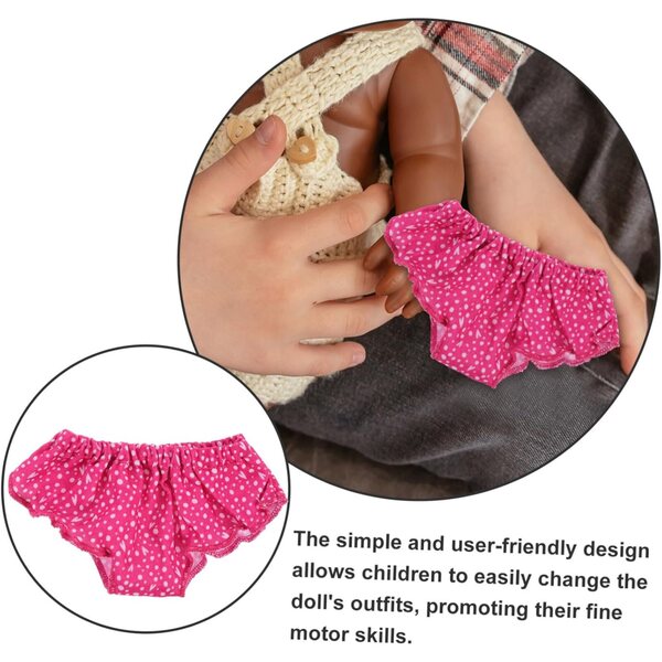 Set 4 Culottes per Bambole Tessuto Colorate Rosa Accessori Per Giocattoli