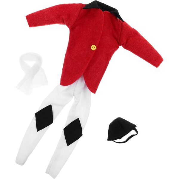 WOONEKY Set Abbigliamento Equitazione per Bambole con Cappello, Giacca, Pantaloni e Sciarpa