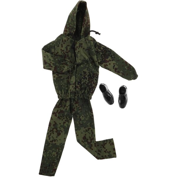 WOONEKY Abito militare mimetico per bambola ragazzo 12 pollici con cappuccio