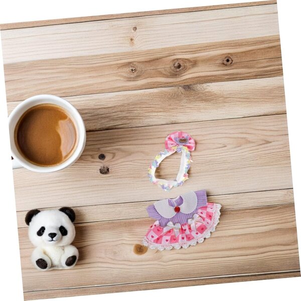 WOONEKY Set Abbigliamento per Bambole con Gonna a Tulle e Fascia Fiore, Accessori Moda