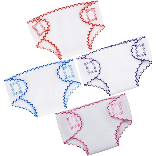 Set 4 Mutandine Lavabili per Bambole 43-45 cm - Pannolini Lavabili Riutilizzabili Colorati