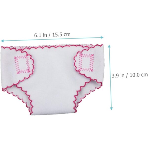 Set 4 Mutandine Lavabili per Bambole 43-45 cm - Pannolini Lavabili Riutilizzabili Colorati
