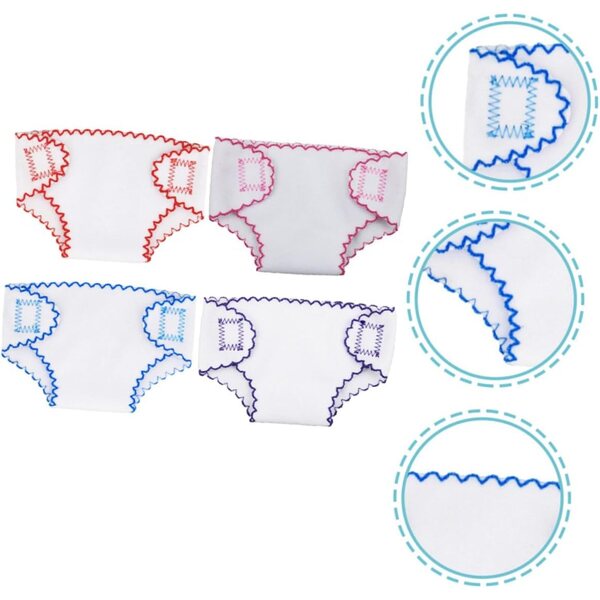 Set 4 Mutandine Lavabili per Bambole 43-45 cm - Pannolini Lavabili Riutilizzabili Colorati