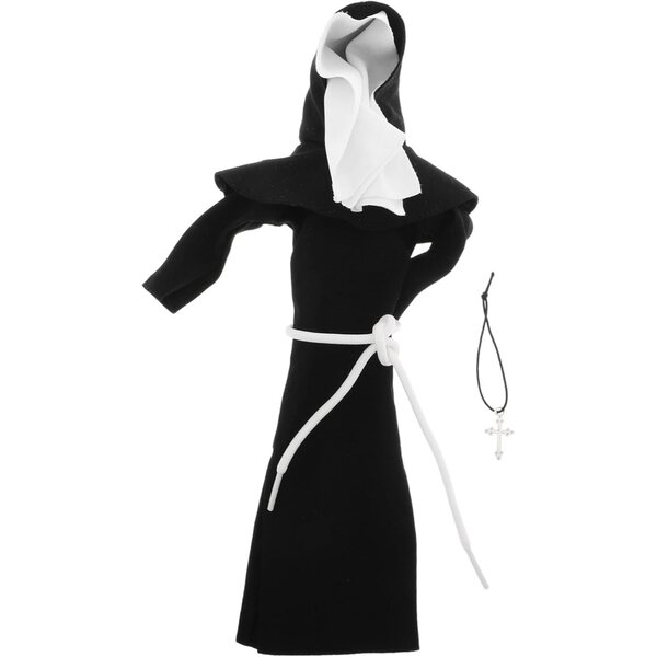 Vestiario Realistico per Bambole - Costume da Suora Nero per Gioco di Ruolo e Scene Religiose