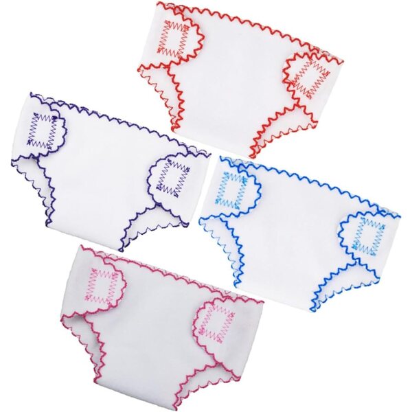 Set 4 Culotte Reutilizzabili in Tessuto per Bambole - Coperte Colorate Lavabili e Sostenibili