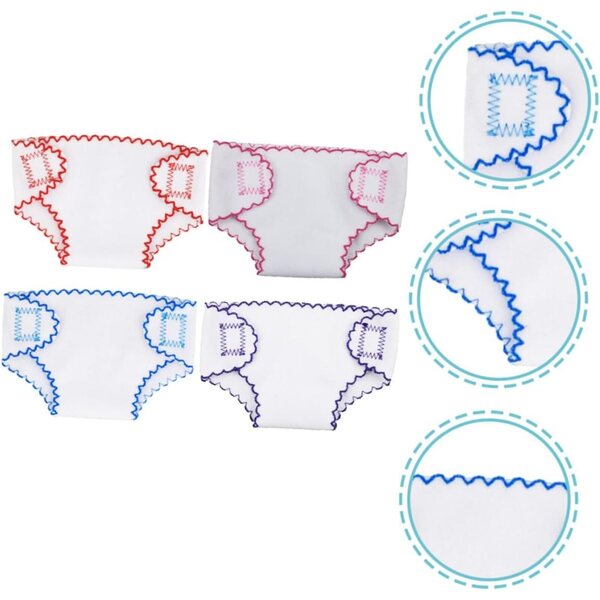 Set 4 Culotte Reutilizzabili in Tessuto per Bambole - Coperte Colorate Lavabili e Sostenibili