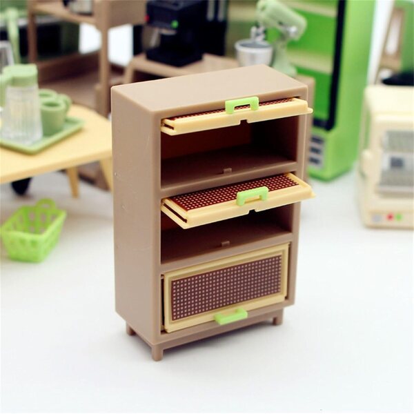 EMASDGEY Vintage Puppenhaus Miniatur 1/12 Küchenschrank