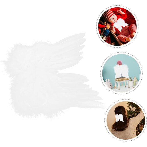 Aile d'ange bianca per bambole, leggero accessorio decorativo resistente 15x15 cm
