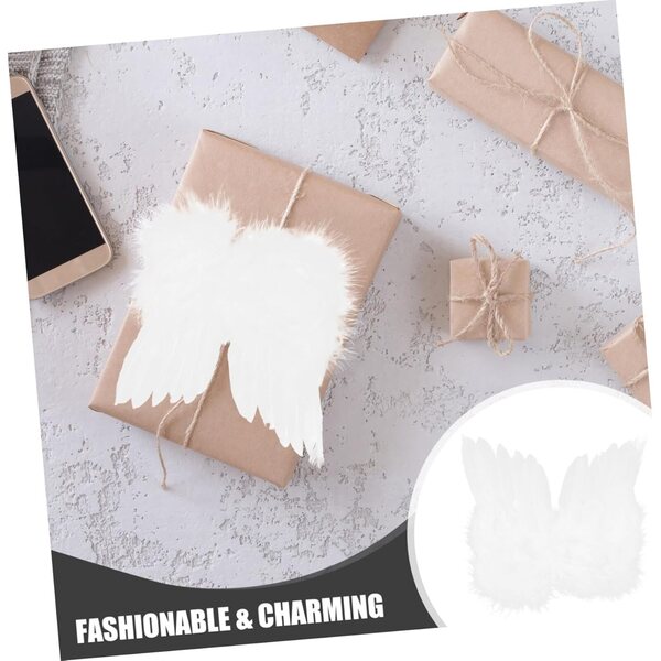 Aile d'ange bianca per bambole, leggero accessorio decorativo resistente 15x15 cm