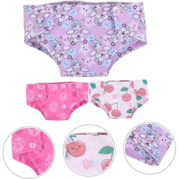 Set 3 Pezzi Sotto Vestiti per Bambola 18 Pollici, Mini Abbigliamento in Tessuto