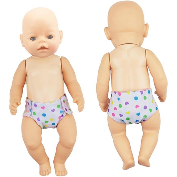 Set 12 Culottes Riutilizzabili in Cotone per Bambole 16-18 Pollici, Multicolore