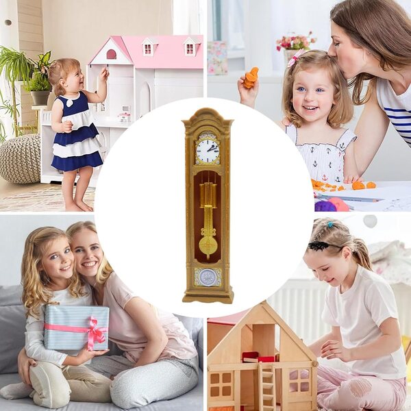 Mini Orologio da Pavimento in Stile Vittoriano per Case delle Bambole in Scala 1:12