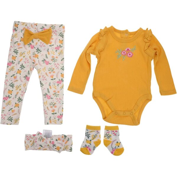 Beaupretty Reborn Pupa-Outfit aus weicher Baumwolle mit gelben Hosen und Socken