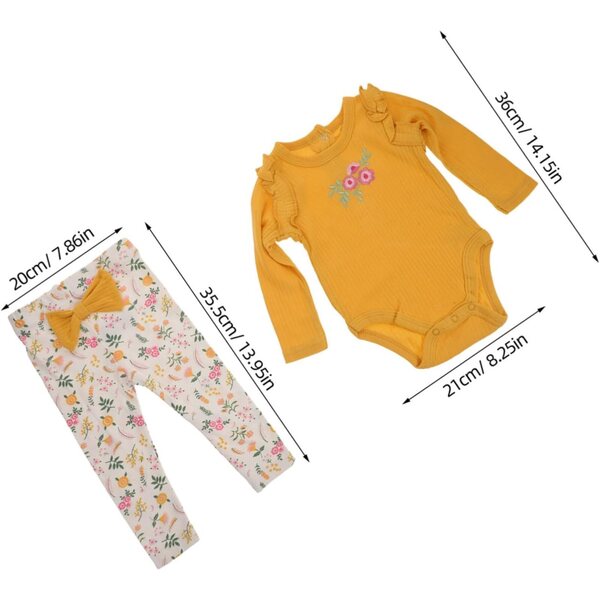 Beaupretty Reborn Pupa-Outfit aus weicher Baumwolle mit gelben Hosen und Socken