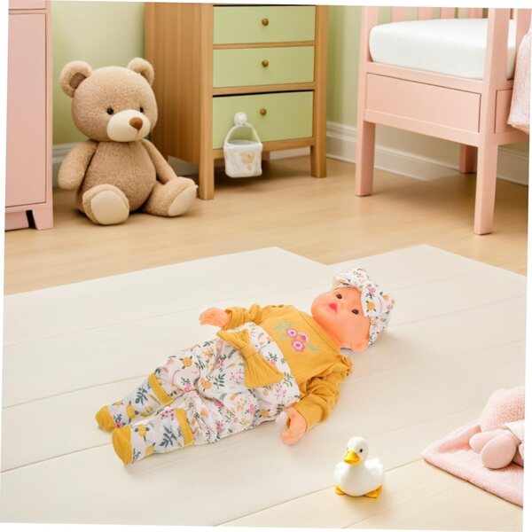 Beaupretty Reborn Pupa-Outfit aus weicher Baumwolle mit gelben Hosen und Socken